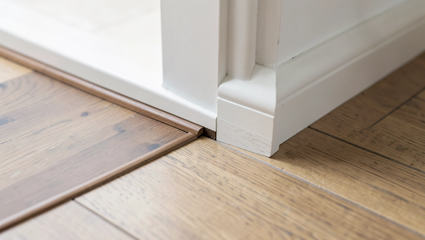 Wykończenia paneli podłogowych przy drzwiach