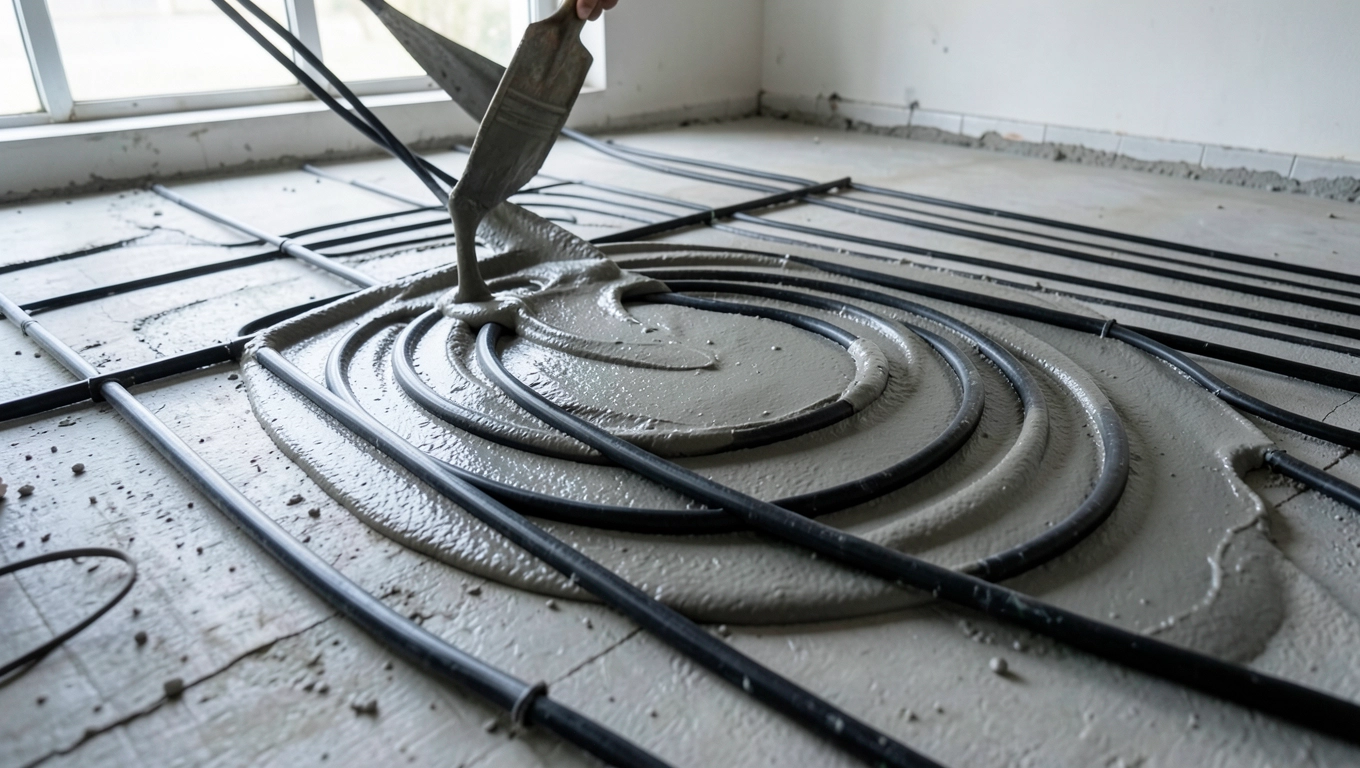 Wylewanie posadzki na ogrzewanie podłogowe
