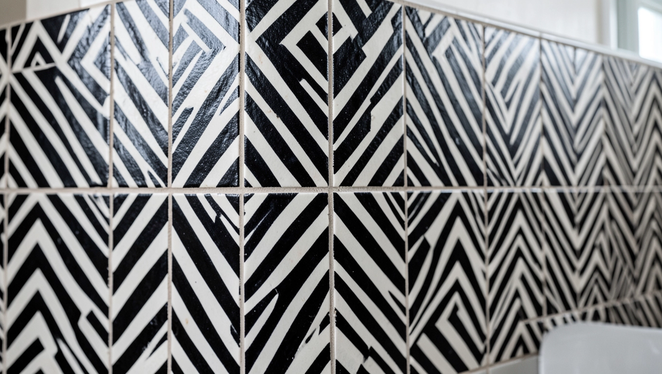 Wzory terakoty czarno białej do łazienki