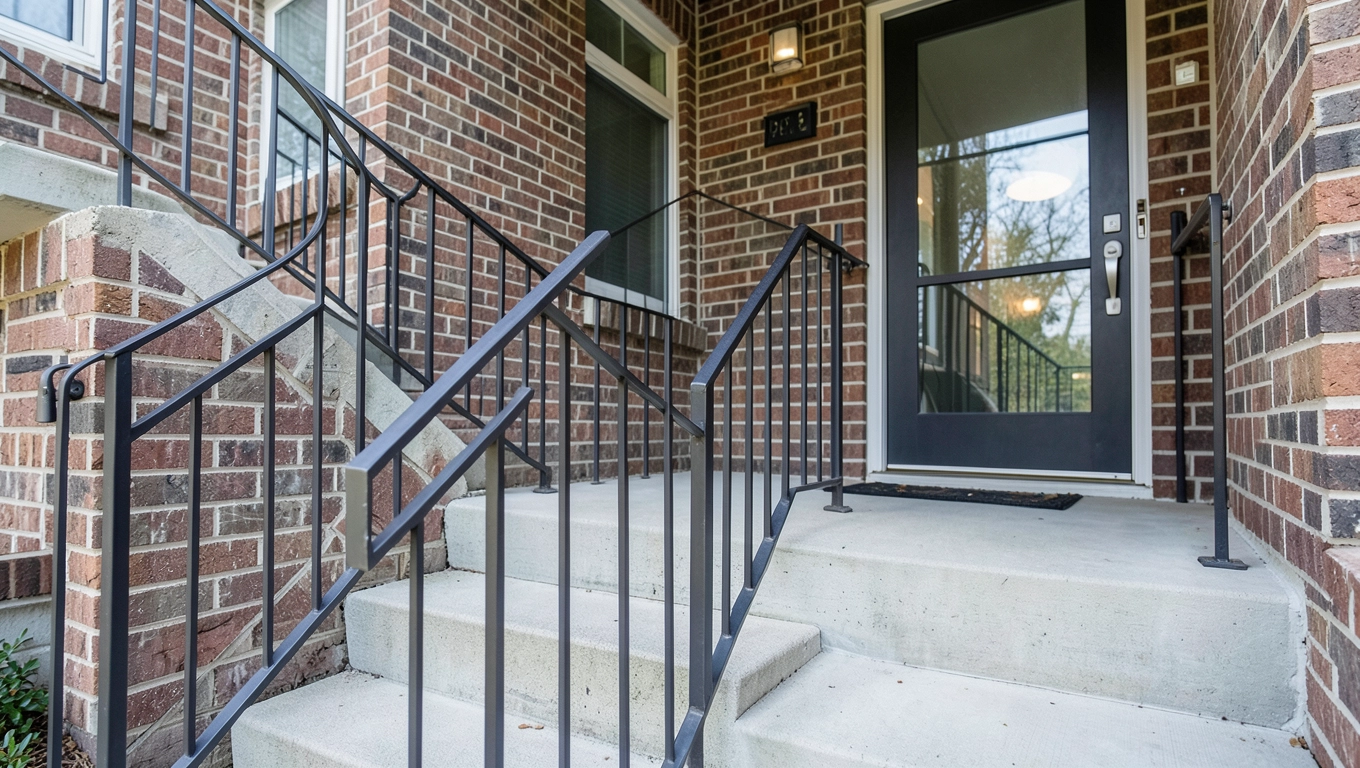 Zewnętrzna klatka schodowa w domu jednorodzinnym