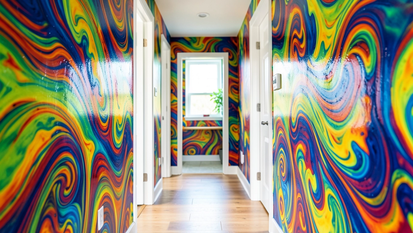 Żywica na ściany w przedpokoju