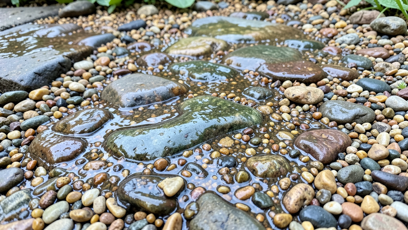 Żywica zamykająca kamienny dywan na zewnątrz